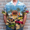 Custom Muscle Car Photo Hawaiian Shirt, Sexy Girls Sitting On Cars, Beach Pattern