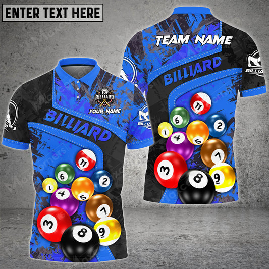 Maxcorners Billiards Grunge Texture Personalized Name, Team Name Unisex 3D Shirt ( More Color Options )
