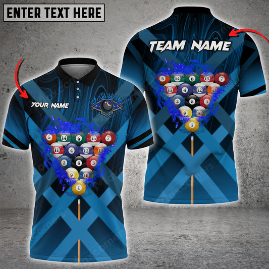 Maxcorners Billiards X-Shaped Multicolor Options Customized Name 3D Shirt