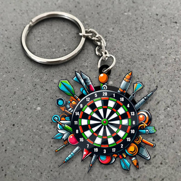 Maxcorners Darts Colorful Dart Gear 3D Keychain