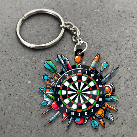 Maxcorners Darts Colorful Dart Gear 3D Keychain