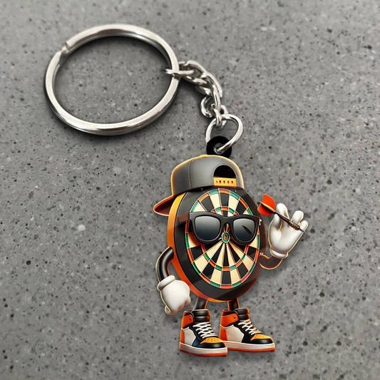 Maxcorners Darts Hip Hop Dartboard Mascot 3D Keychain