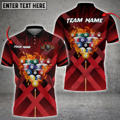 Maxcorners Billiards X-Shaped Multicolor Options Customized Name 3D Shirt