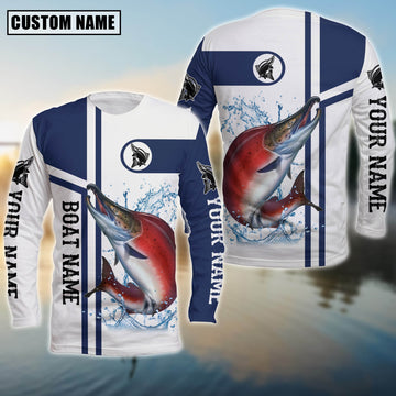 Maxcorners Fishing Sockeye Salmon Customize Name And Boat Name 3D Shirts