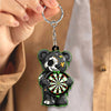 Maxcorners Darts Dark Teddy Bear 3D Keychain