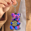 Maxcorners Darts Zombie Teddy Bear 3D Keychain