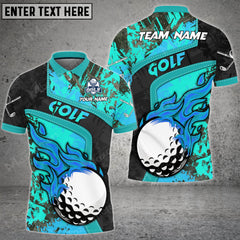 Maxcorners Golf Grunge Multicolor Option Customized Name 3D Shirt