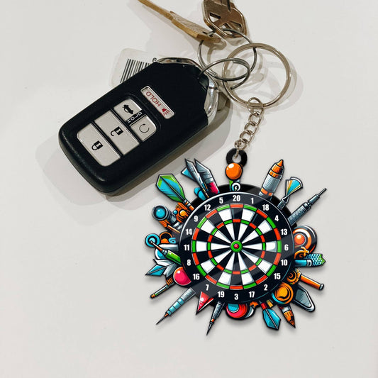 Maxcorners Darts Colorful Dart Gear 3D Keychain
