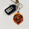 Maxcorners Darts Flaming Skull Dartboard 3D Keychain