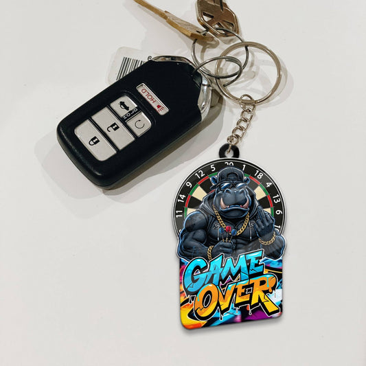 Maxcorners Darts Game Over Hippo Dartboard 3D Keychain