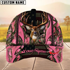 Maxcorners Deer Hunting The Best Of Flag Multicolor Option Personalized Name 3D Cap