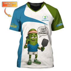 Maxcorners I Can’t I Have Pickleball Shirts, Custom Name Funny Pickleball Polos, Pickleball Shirt Gift for Men, LM0509