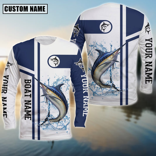 Maxcorners Fishing Marlin Customize Name And Boat Name 3D Shirts