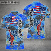 Maxcorners Bowling and Pins Way of America Multicolor Option Customized Name 3D Shirt
