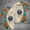 Maxcorners Bowling And Pins Mandala Pattern Multicolor Option Customized Name 3D Shirt