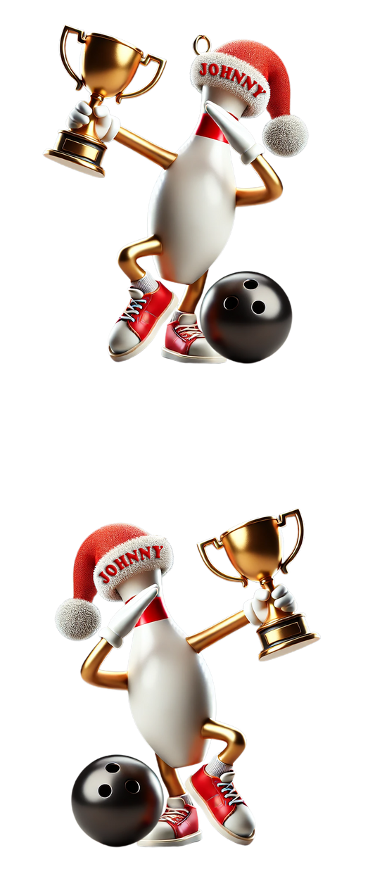 Maxcorners Custom Name Bowling Christmas Ornament, Bowling Christmas Gift 2D Flat LM2111