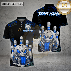 Maxcorners Crazy Bowling Ball Monster Graffiti Multioptions Personalized Name, Team Name Unisex 3D Shirt