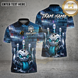 Maxcorners Bowling Ball Monster Brick Street Style Multioptions Personalized Name, Team Name Unisex 3D Shirt