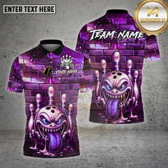 Maxcorners Bowling Ball Monster Brick Street Style Multioptions Personalized Name, Team Name Unisex 3D Shirt