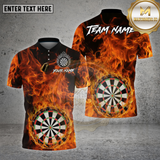 Maxcorners Darts Dartboard On Fire Flame Inferno Multioptions Personalized Name, Team Name Unisex 3D Shirt