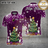 Maxcorners Bowling Christmas Tree Holiday Snow Multioptions Personalized Name, Team Name Unisex 3D Shirt