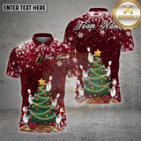 Maxcorners Bowling Christmas Tree Holiday Snow Multioptions Personalized Name, Team Name Unisex 3D Shirt