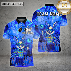 Maxcorners Bowling Bunny Neon Graffiti Street Glow Multioptions Personalized Name, Team Name Unisex 3D Shirt