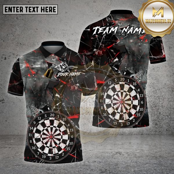 Maxcorners Dartboard Shattered Glass Lightning Multioptions Personalized Name, Team Name Unisex 3D Shirt