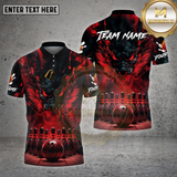 Maxcorners Bowling Fire Demon Inferno Power Multioptions Personalized Name, Team Name Unisex 3D Shirt
