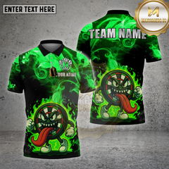 Maxcorners Dartboard Cartoon Shirt Crazy Flame Dartboard Multioptions Personalized Name, Team Name Unisex 3D Shirt (4 Colors)