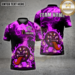 Maxcorners Dartboard Cartoon Shirt Crazy Flame Dartboard Multioptions Personalized Name, Team Name Unisex 3D Shirt (4 Colors)