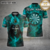 Maxcorners Darts Flame Skull Fire Reaper Multioptions Personalized Name, Team Name Unisex 3D Shirt (4 Colors)