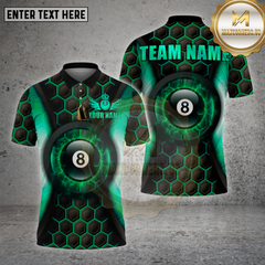 Maxcorners Billiards 8 Ball Electric Hexagon Multioptions Personalized Name, Team Name Unisex 3D Shirt (4 Colors)