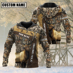 Maxcorners Personalized Name Hunting Elk 3D All Over Printed Clothes