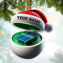 Maxcorners Custom Name Ping Pong Ornament, Table Tennis Lover Christmas Gift 2D Flat LM2111