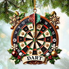 Maxcorners Custom Name Dart Ornament, Christmas Gift for Dart Player 2D Flat LM2211