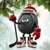Maxcorners Custom Name Ice Hockey Ornament, Ice Hockey Christmas Gifts 2D Flat LM2211