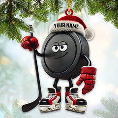 Maxcorners Custom Name Ice Hockey Ornament, Ice Hockey Christmas Gifts 2D Flat LM2211