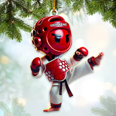 Maxcorners Custom Name Taekwondo Ornament, Taekwondo Christmas Gift42 2D Flat LM2111