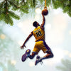 Maxcorners Custom Name and Number Basketball Ornament, Basketball Christmas Gift5 2D Flat LM2111