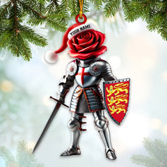 Maxcorners Custom Name England Knight Ornament, England Lover Christmas Gift 2D Flat LM2111