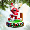 Maxcorners Custom Name Cricket Ball Ornament, Cricket Ball Lover Christmas Gift6 2D Flat LM2211
