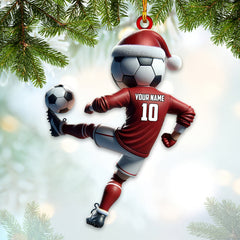 Maxcorners Custom Name Soccer Ornament, Soccer Lover Christmas Gift 2D Flat LM2111