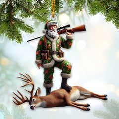 Maxcorners Custom Name Deer Hunting Ornament, Deer Hunter Christmas Gift 2D Flat LM2211
