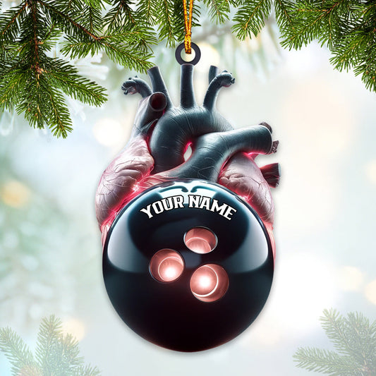 Maxcorners Custom Name Bowling Ornament, Christmas Gift for Bowling Lover35 2D Flat LM2111