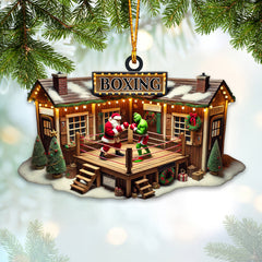 Maxcorners Custom Name Santa Boxing Ornament, Boxing Lover Christmas Gift 2D Flat LM2111