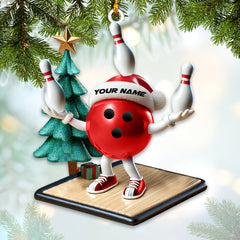 Maxcorners Custom Name Bowling Ornament, Bowling Lover Christmas Gift15 2D Flat LM2111