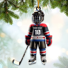 Maxcorners Custom Name Ice Hockey Ornament, Christmas Gift Decoration 2D Flat LM2111