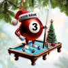 Maxcorners Custom Name Billiard Ornament, Billiard Lover Christmas Gift6 2D Flat LM2211