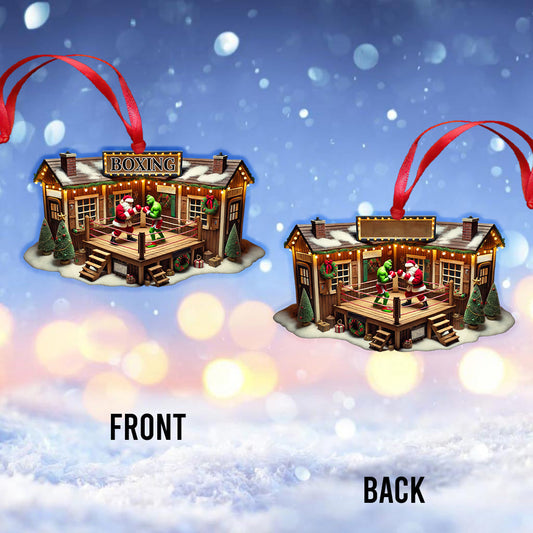 Maxcorners Custom Name Santa Boxing Ornament, Boxing Lover Christmas Gift 2D Flat LM2111